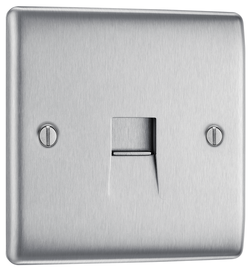 BG Electrical Nexus Metal Brushed Steel - Single, telephone socket, master