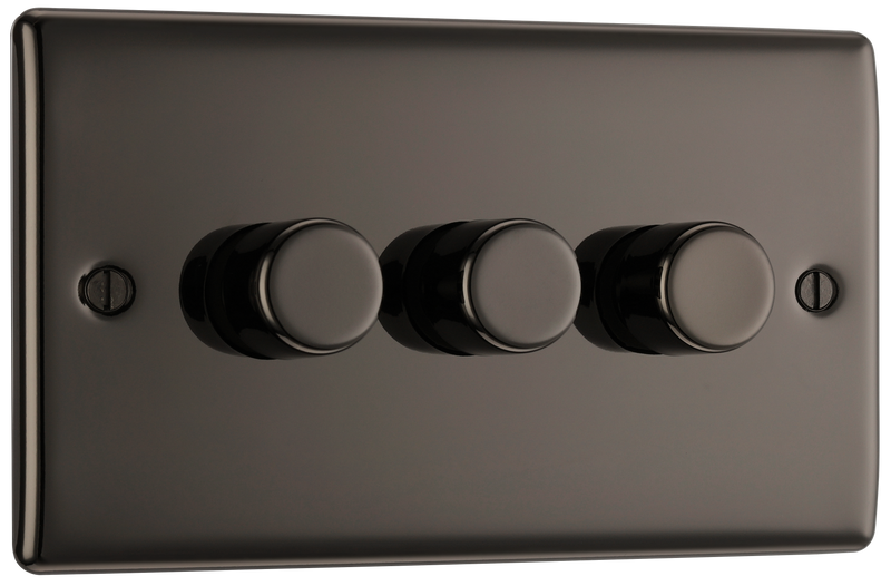 BG Electrical Nexus Metal Black Nickel - Triple, 2 way push 200W