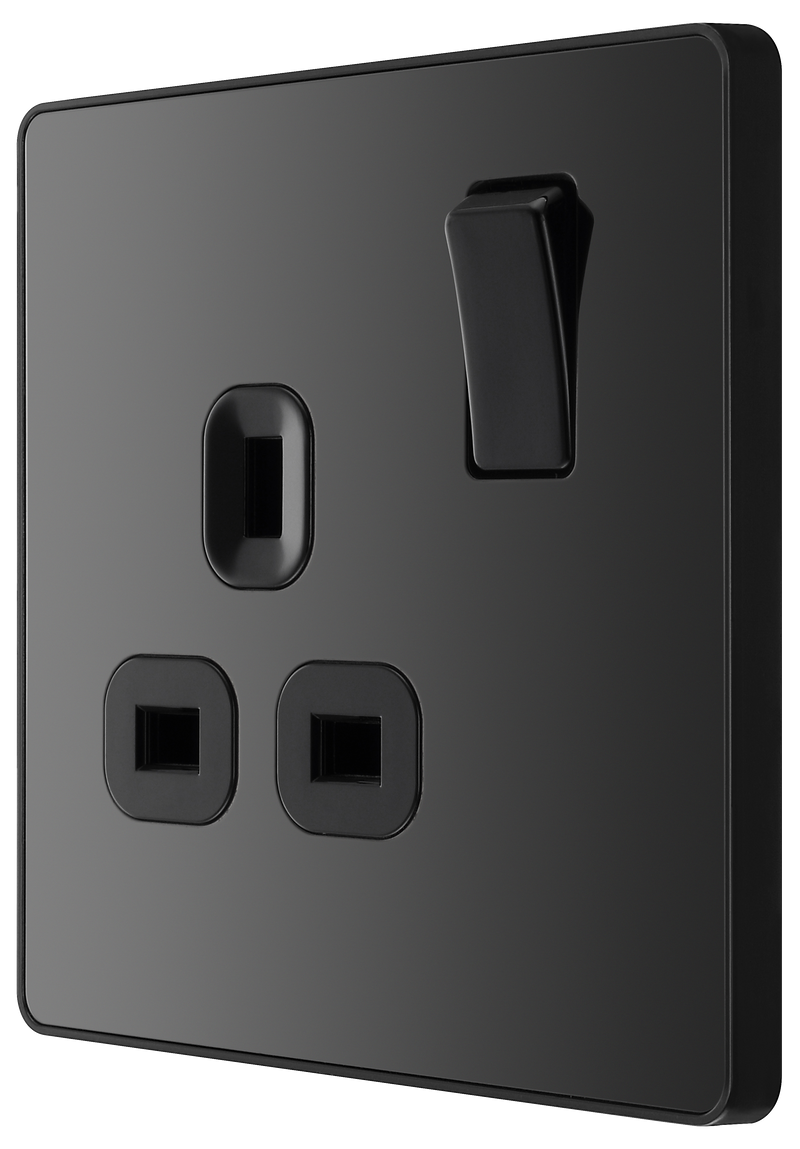 BG Electrical Evolve Black Chrome - Single, switched, single pole