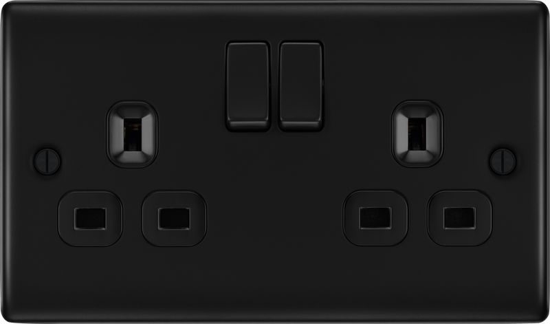 BG Electrical Nexus Metal Matt Black - Double, switched, double pole