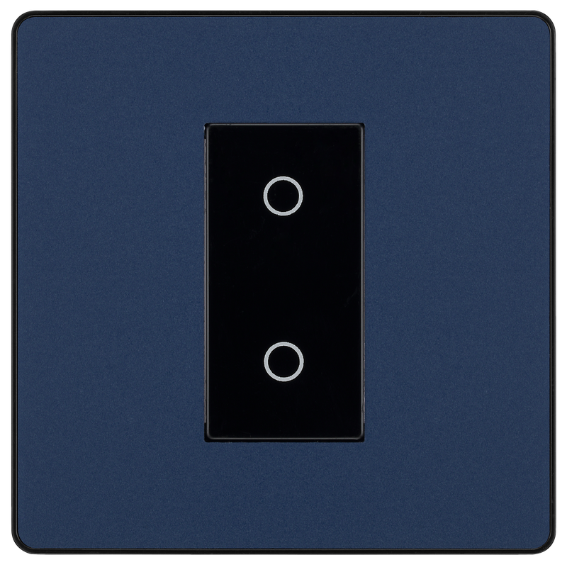 BG Electrical Evolve Matt Blue - Single, 2 way touch, 200W, secondary