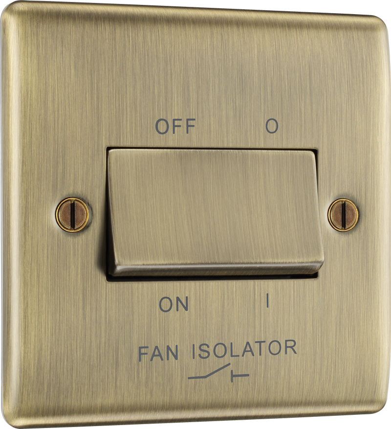 BG Electrical Nexus Metal Antique Brass - Triple pole fan isolator