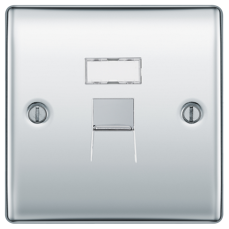 BG Electrical Nexus Metal Polished Chrome - Single, RJ45 data socket