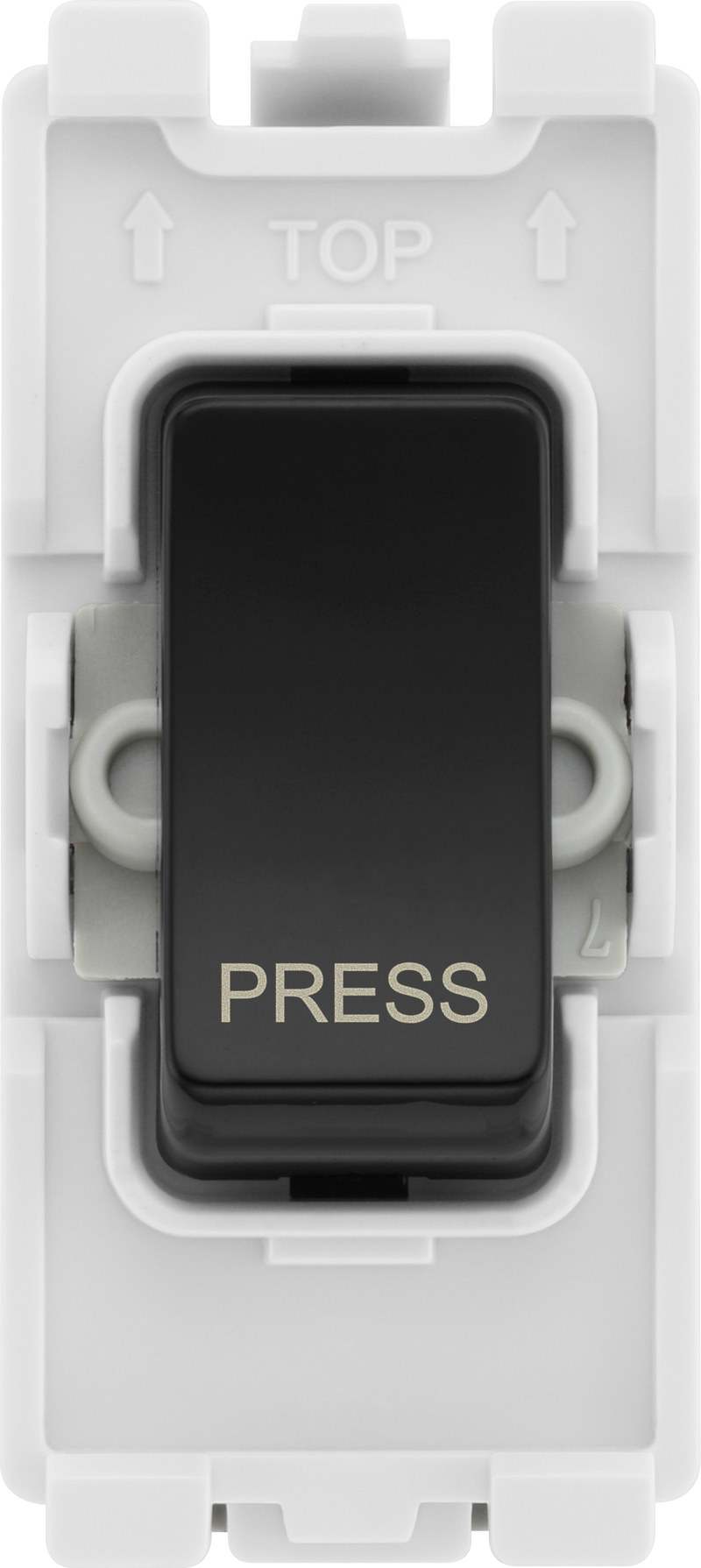 BG Electrical Grid - 1 way, retractive, printed PRESS (EVOLVE BLACK)