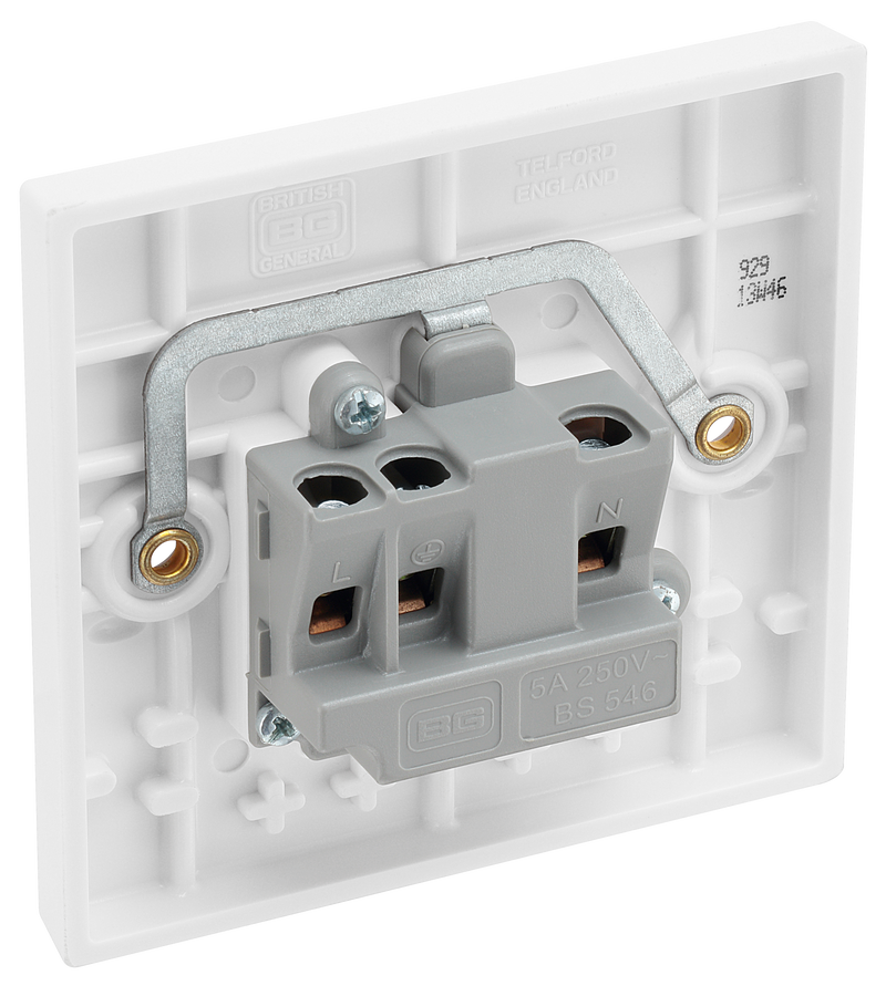BG Electrical 900 Series - 5A, Single, unswitched, round pin