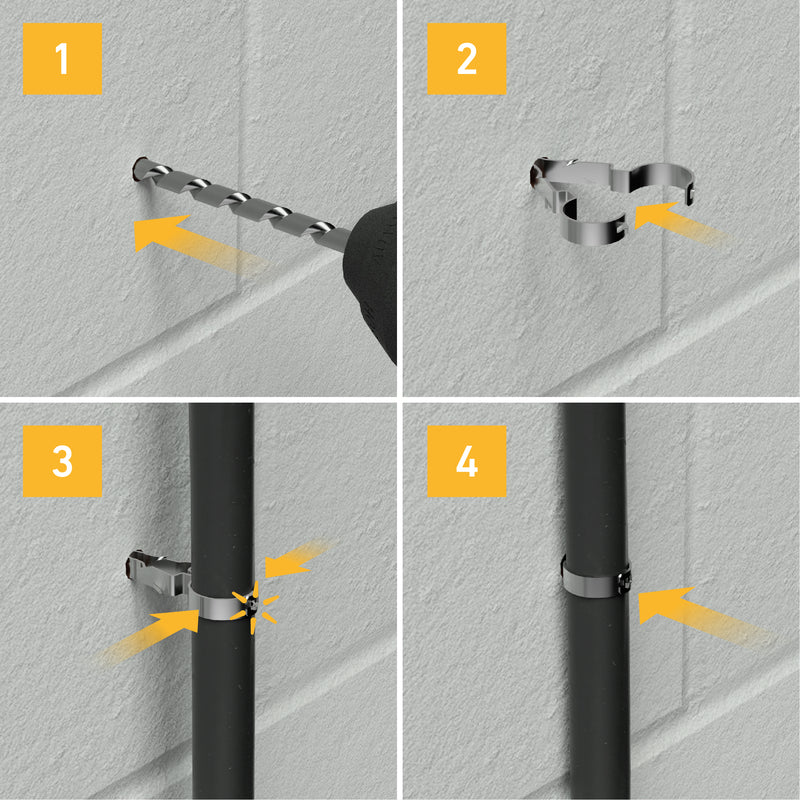 D-Line Fire Clip - Safe-D Stag-Clip for 1x 6-8mm φ cable. Single, Galv. - Pack of 100
