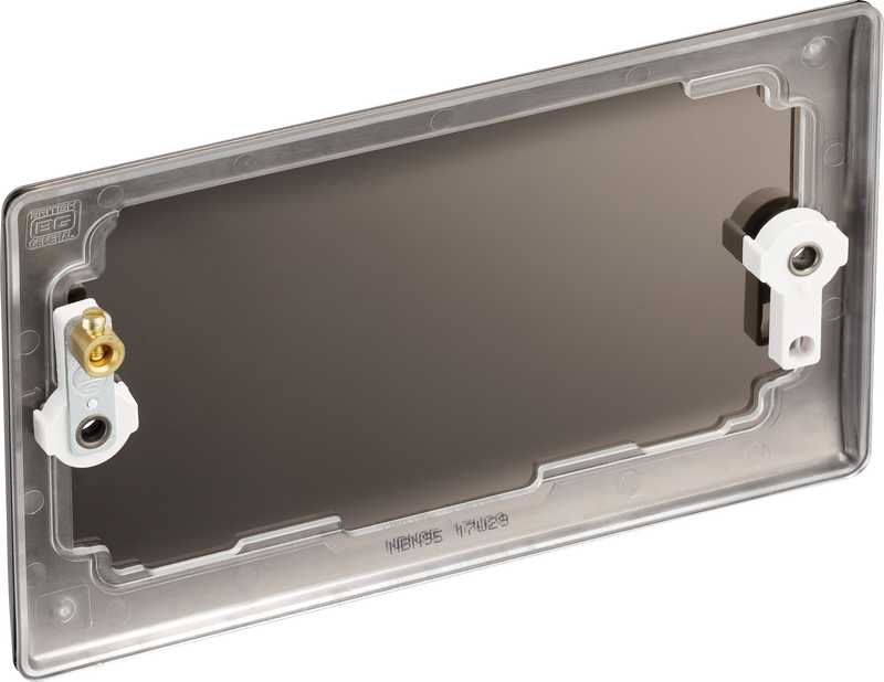 BG Electrical Nexus Metal Black Nickel - Double, blank plate