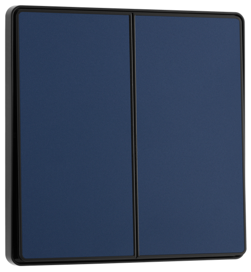 BG Electrical Evolve Matt Blue - Double, 2 way switch, edge rocker