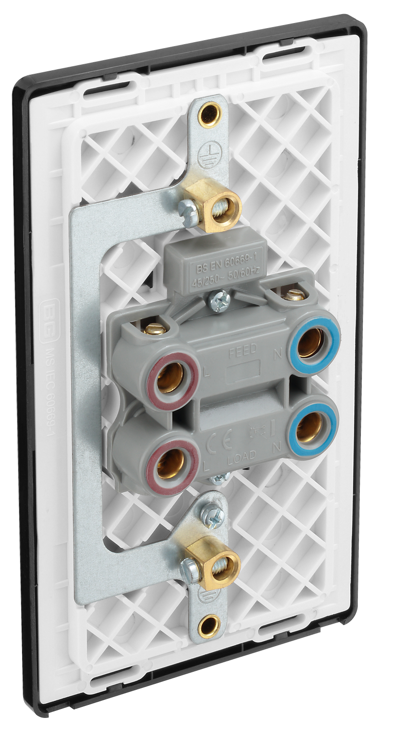 BG Electrical Evolve Matt Blue - 45A, double pole, large plate, with indicator