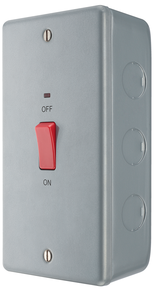 BG Electrical Metal Clad - 45A, double pole, large plate, with indicator