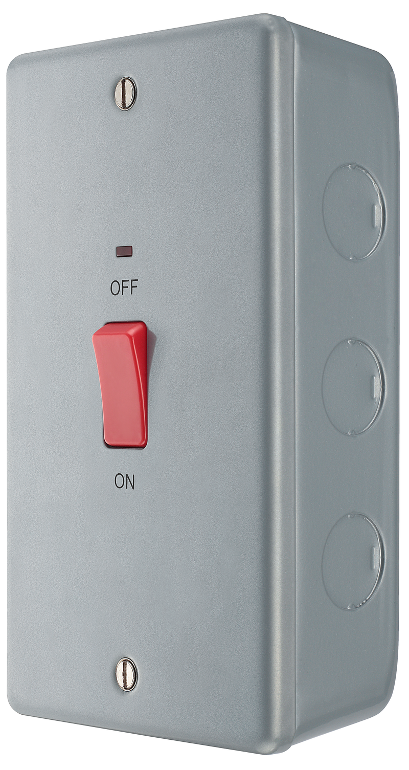 BG Electrical Metal Clad - 45A, double pole, large plate, with indicator