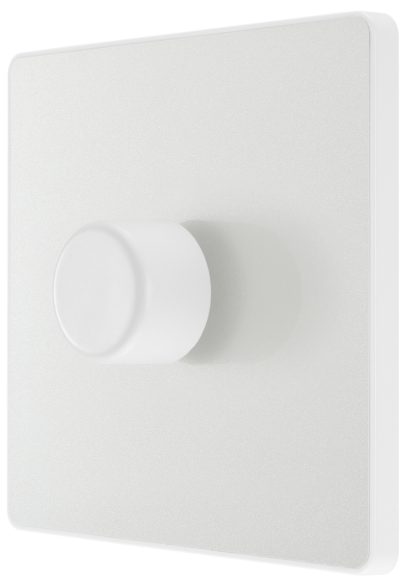 BG Electrical Evolve Pearlescent White - Single, 2 way push 200W