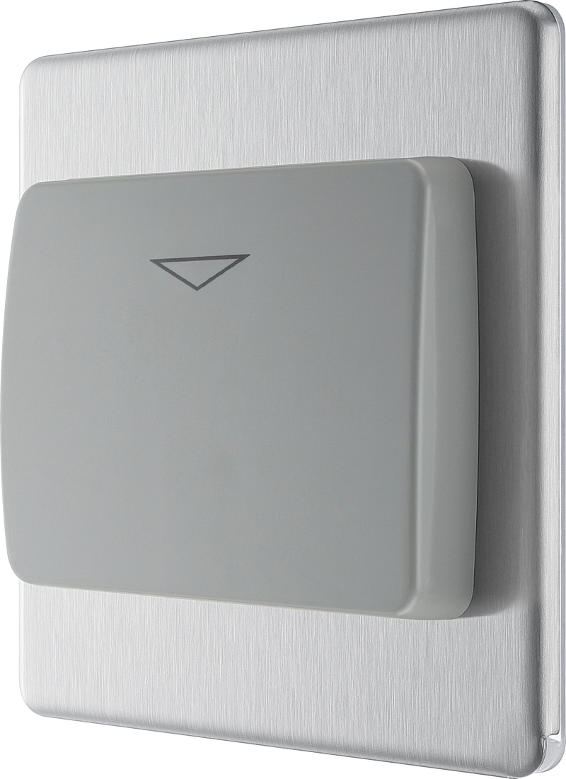 BG Electrical Flatplate Screwless Brushed Steel - Hotel key card switch