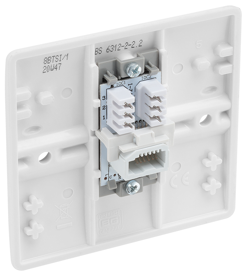 BG Electrical 800 Series - Single, telephone socket, secondary (IDC)