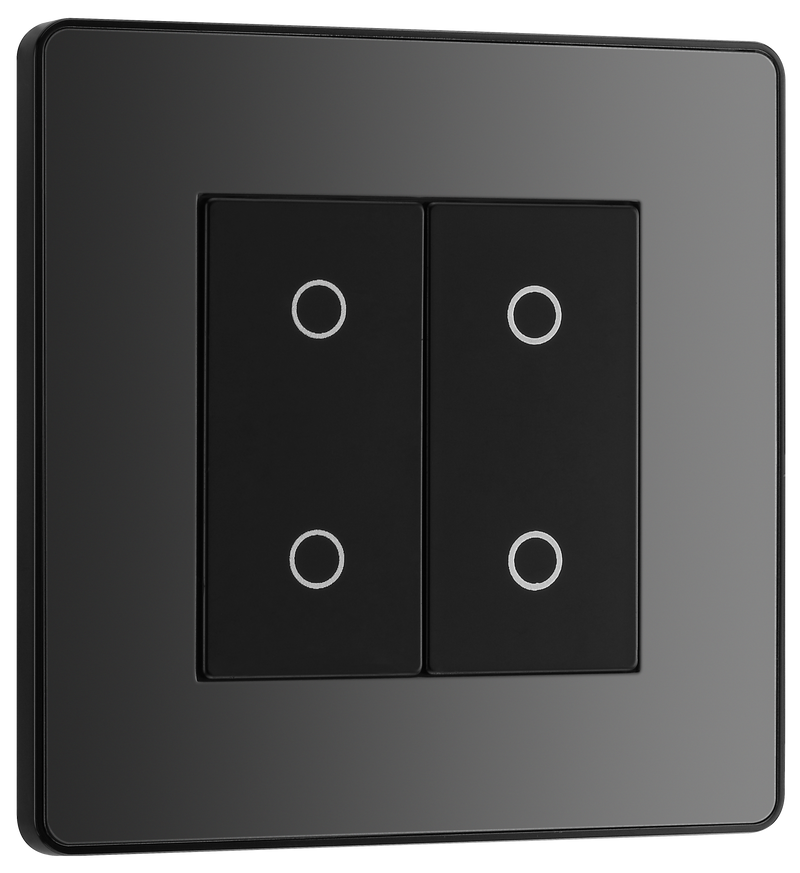 BG Electrical Evolve Black Chrome - Double, 2 way touch, 200W, master