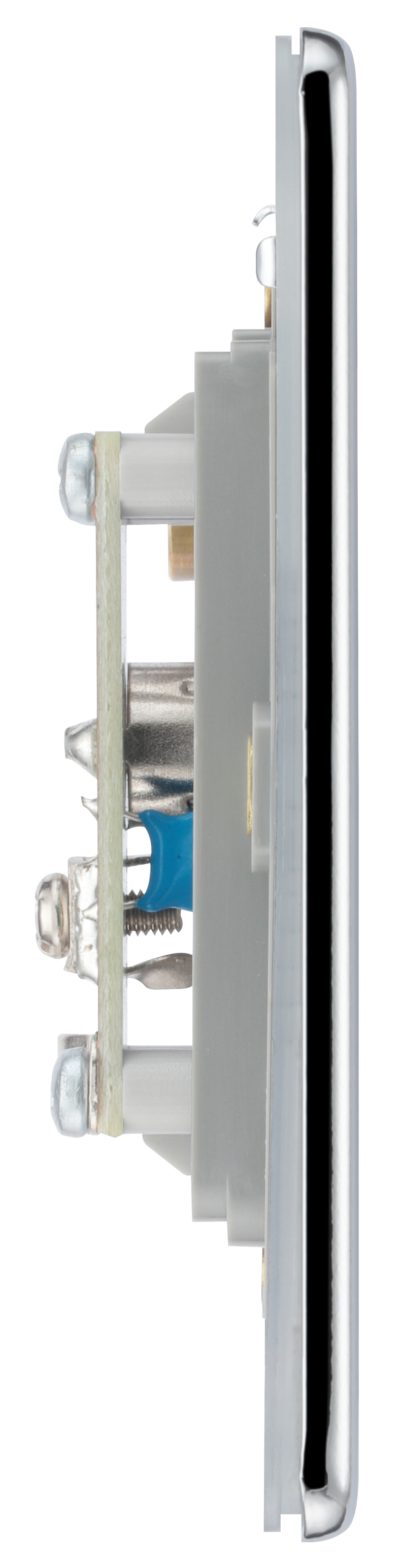 BG Electrical Flatplate Screwless Polished Chrome - Single, isolated, co-axial