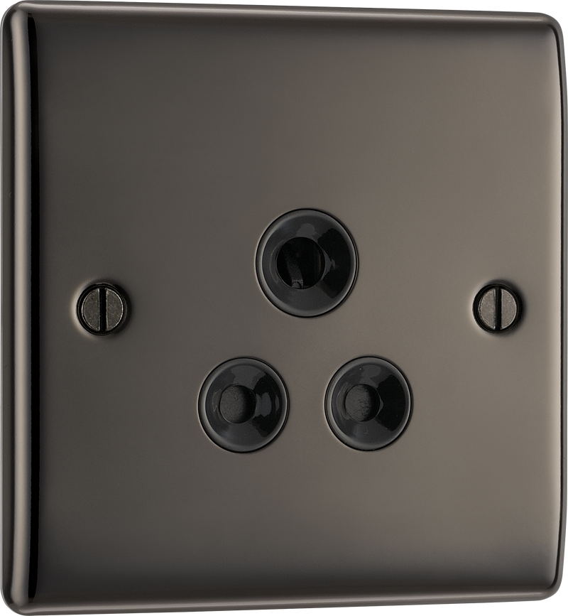 BG Electrical Nexus Metal Black Nickel - 5A, single, unswitched, round pin