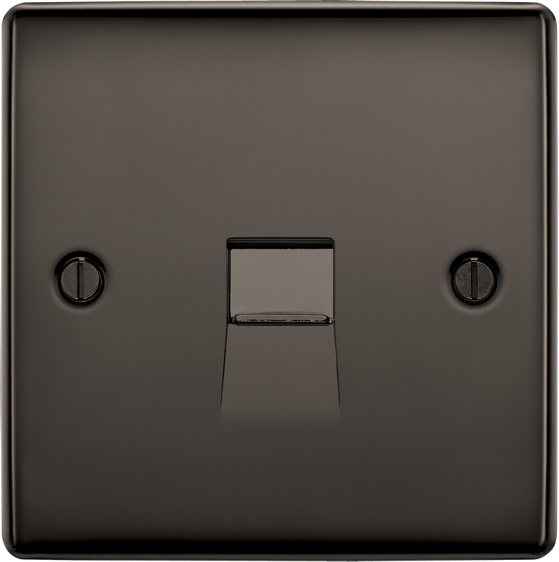 BG Electrical Nexus Metal Black Nickel - Single, telephone socket, secondary