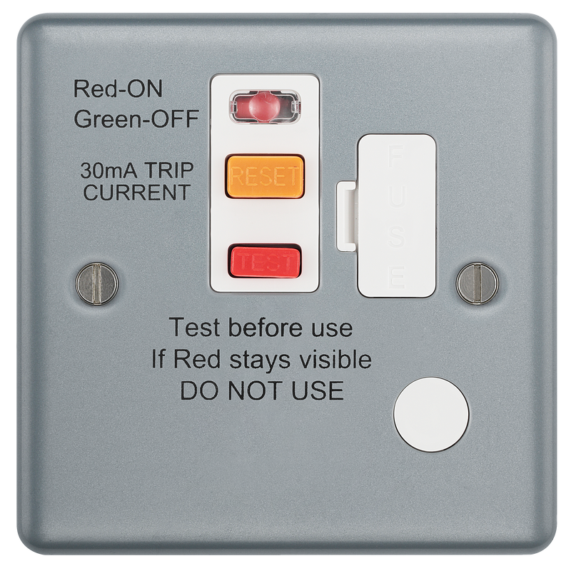 BG Electrical Metal Clad - Fused unswitched,with Type A RCD and flex outlet