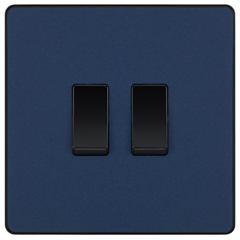 BG Electrical Evolve Matt Blue - Double, 2 way switch