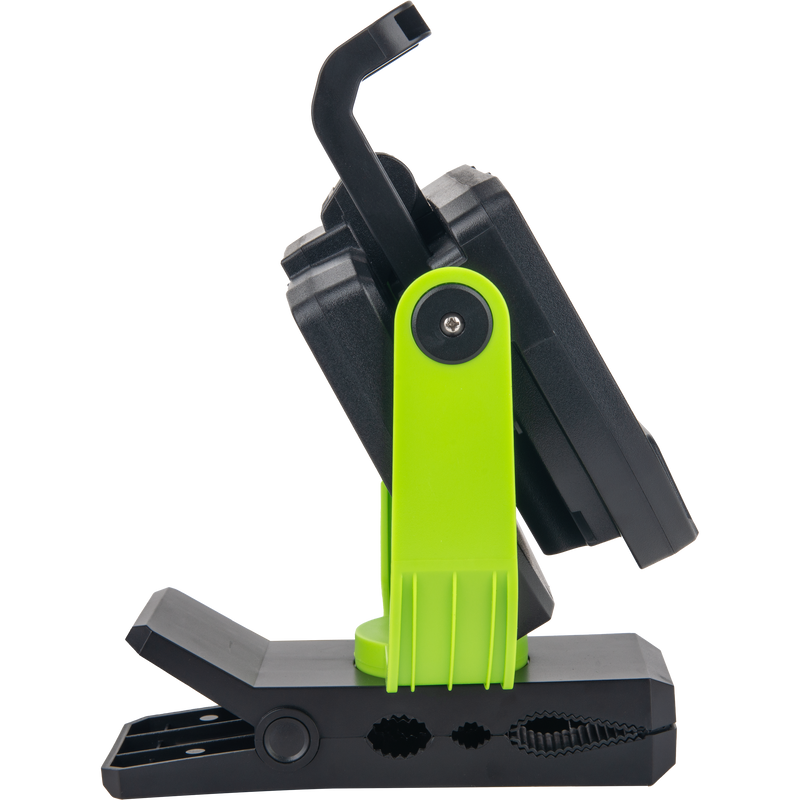 Luceco Clamp - Twin Panel LED Worklight with Magnetic Clamp and USB Power Bank, Rechargeable, Fully Rotating and Tilting Inspection Light, Folding, High Capacity Battery, IP54, 30W, 2500lm, 6500K,
