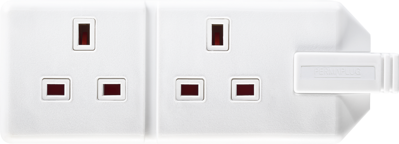 Masterplug Work - 2 Sockets, 13A, White