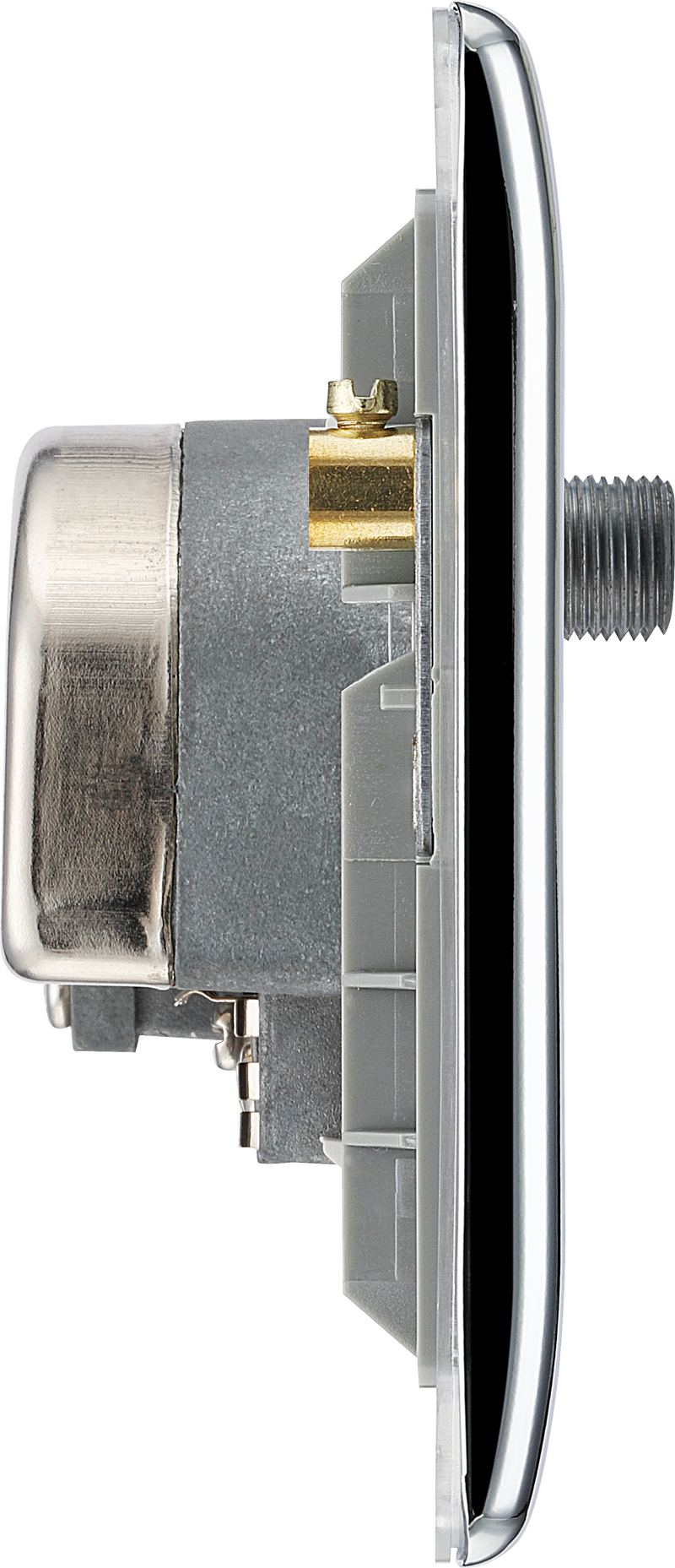 BG Electrical Nexus Metal Polished Chrome - Quadplex, 2 x sat, BT outlet and co-ax returned - screened