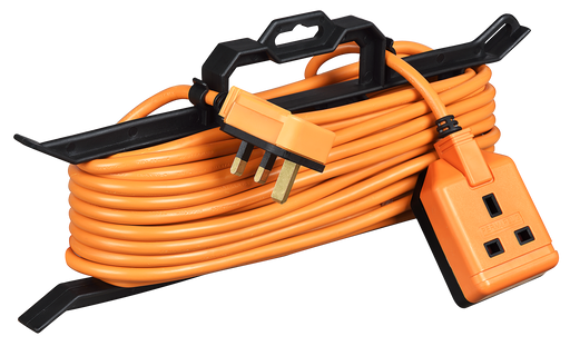 Masterplug Outdoor - 1 Socket, 15m, 13A, Orange