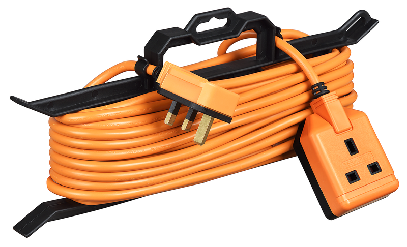 Masterplug Outdoor - 1 Socket, 15m, 13A, Orange