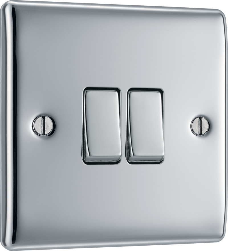 BG Electrical Nexus Metal Polished Chrome - Double, 2 way switch