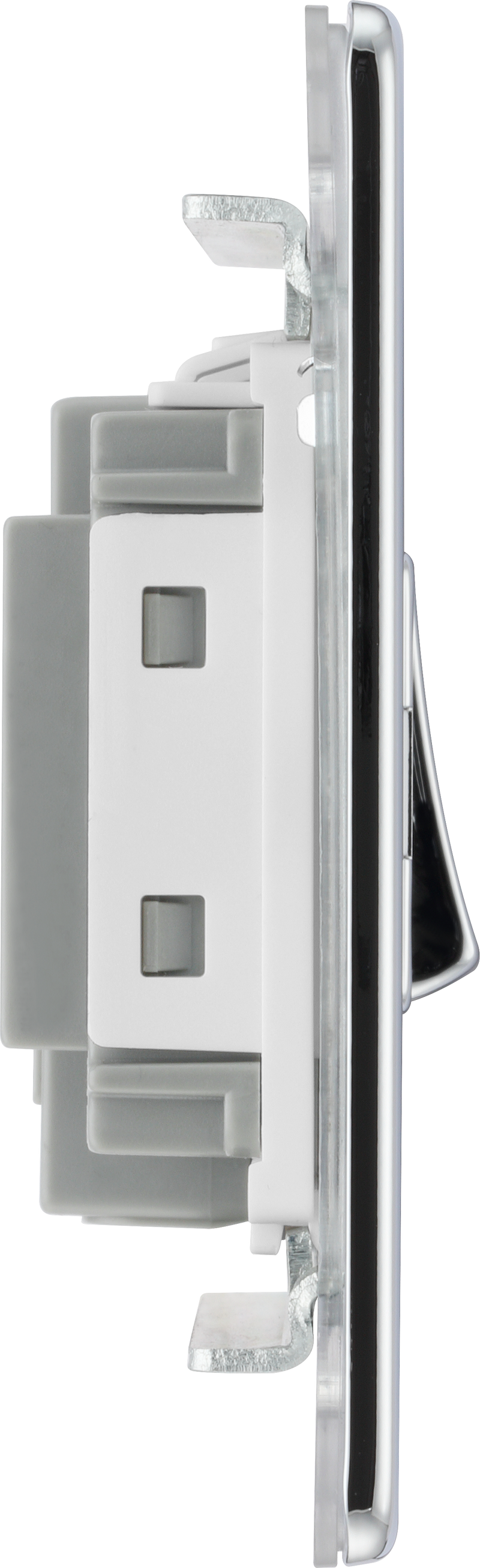 BG Electrical Flatplate Screwless Polished Chrome - 3 pole fan isolator, fused