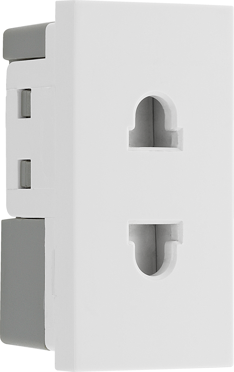 BG Electrical Euro Module - 16A 2 pin, unswitched socket
