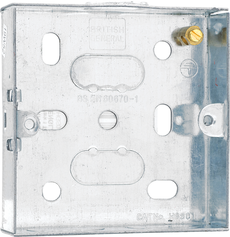 BG Electrical Contractor - Steel Knockout Box, Single, 16mm