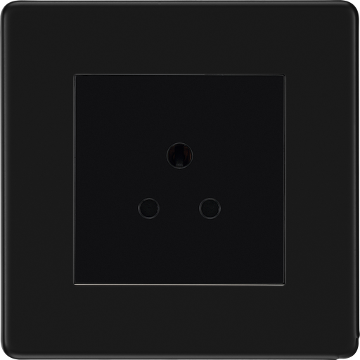 BG Electrical Flatplate Screwless Matt Black - 2A, Single, unswitched, round pin