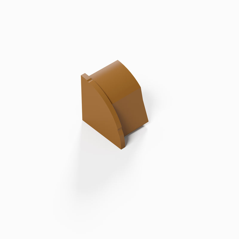 D-Line Trunking - 22x22mm Oak-Effect Smooth-Fit End Cap (Left)
