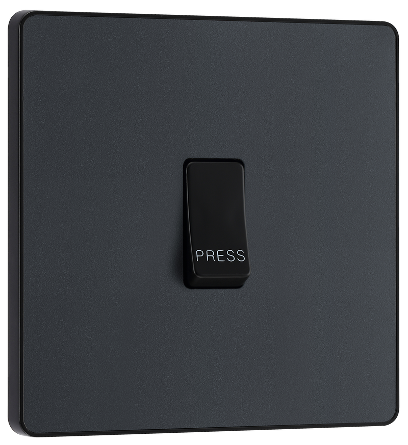 BG Electrical Evolve Matt Grey - Single, bell push switch