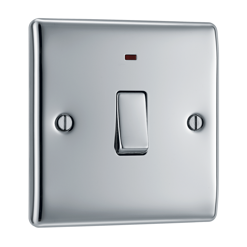 BG Electrical Nexus Metal Polished Chrome - 20A, double pole, with indicator
