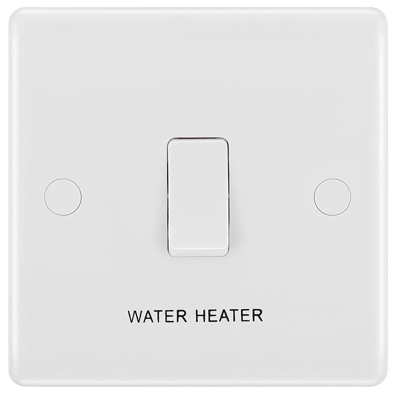 BG Electrical 800 Series - 20A, double pole, marked "water heater", with flex outlet