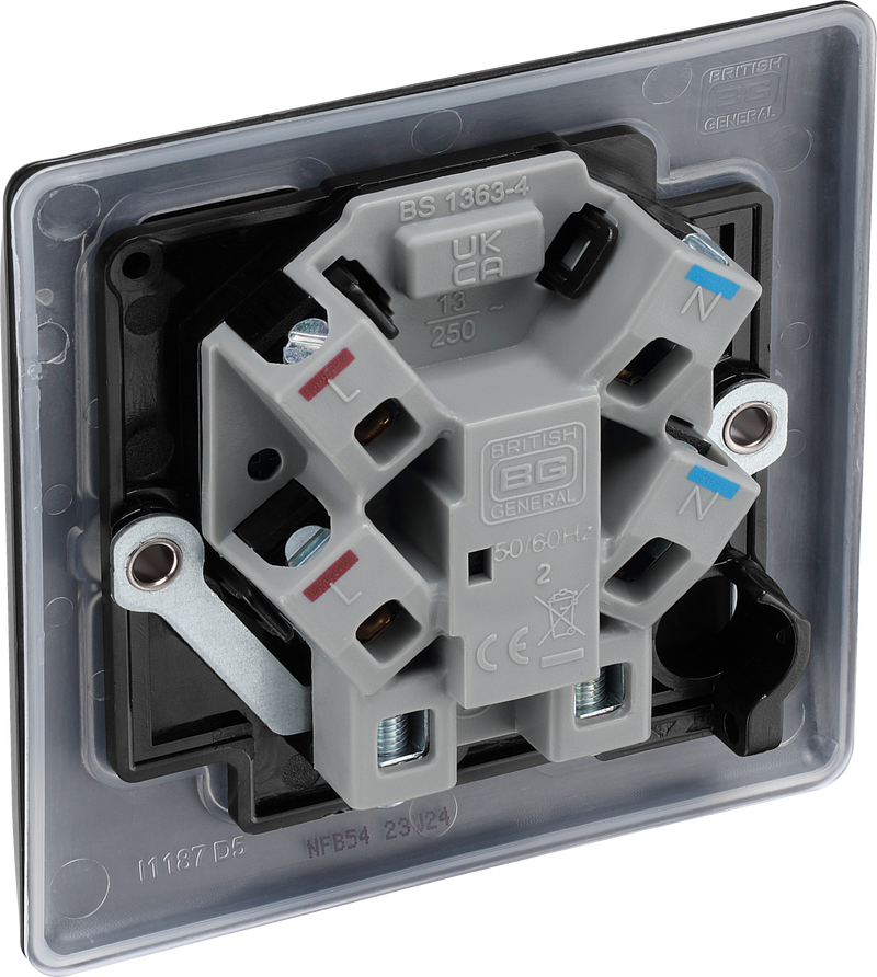 BG Electrical Nexus Metal Matt Black - Unswitched and fused