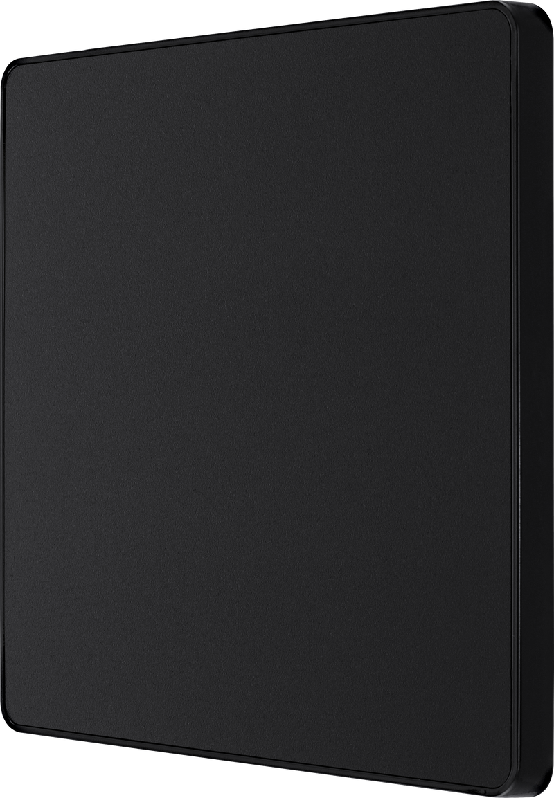 BG Electrical Evolve Matt Black - Single, blank plate