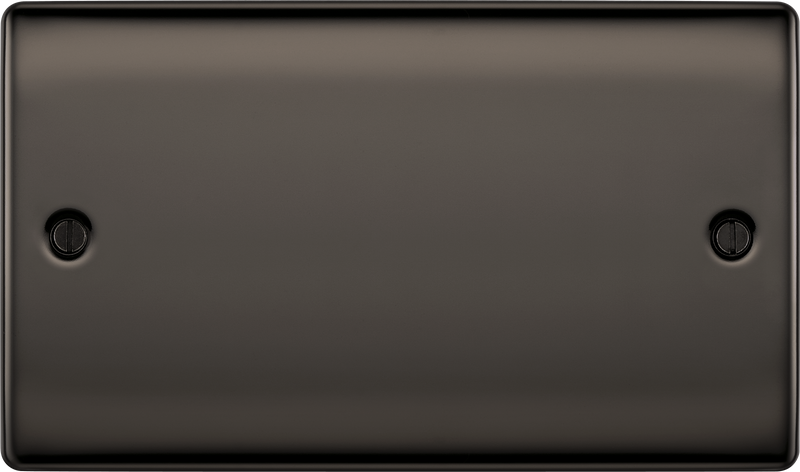 BG Electrical Nexus Metal Black Nickel - Double, blank plate