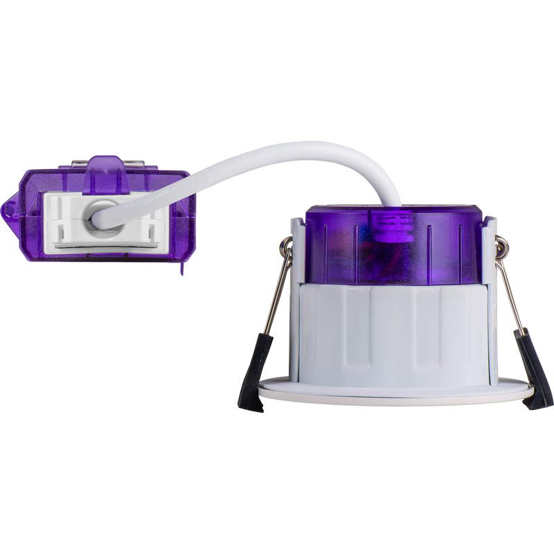 Luceco Ftype Ultra - FType Ultra Fire Rated Downlight 4W/6W 690lm Power Change & CCT Change 3000K / 4000K Dim2Warm Dimmable IP65 White - Regressed