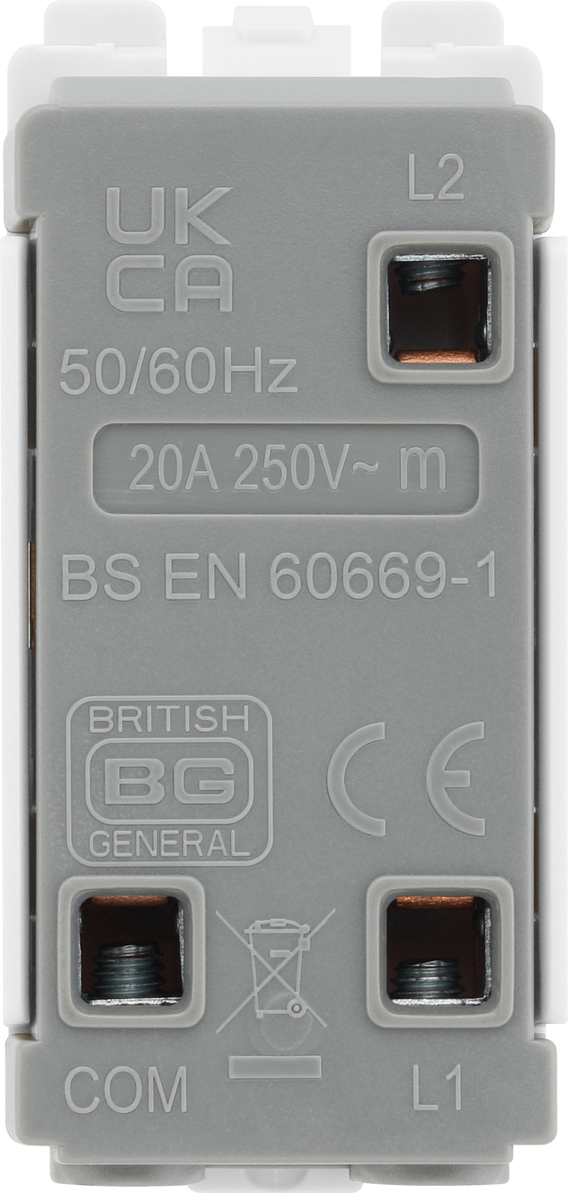BG Electrical Grid - 2 way, single pole, centre off (EVOLVE BLACK)