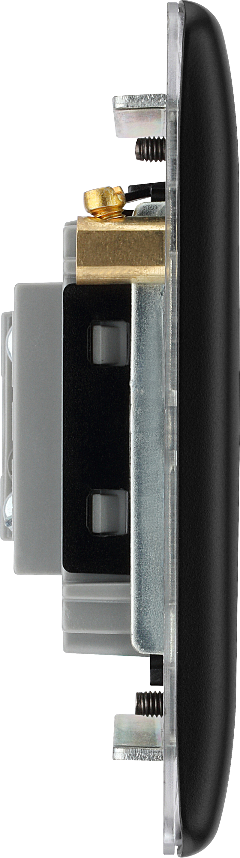 BG Electrical Nexus Metal Matt Black - Unswitched and fused with flex outlet