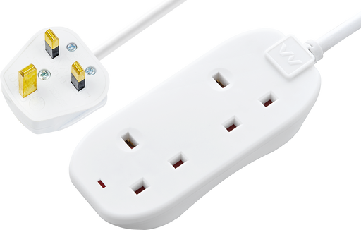 Masterplug Basic - 2 Sockets, 10m, 13A, White