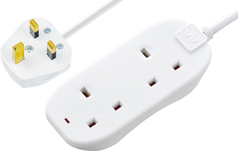 Masterplug Basic - 2 Sockets, 10m, 13A, White
