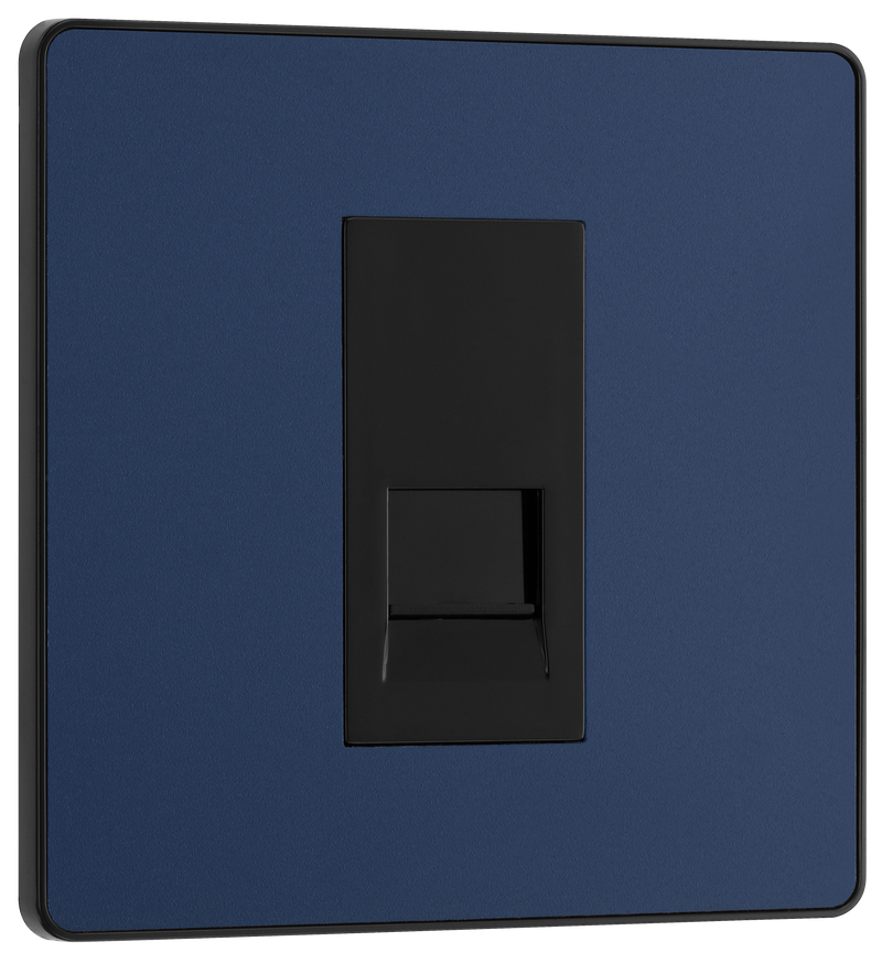 BG Electrical Evolve Matt Blue - Single, telephone socket, secondary