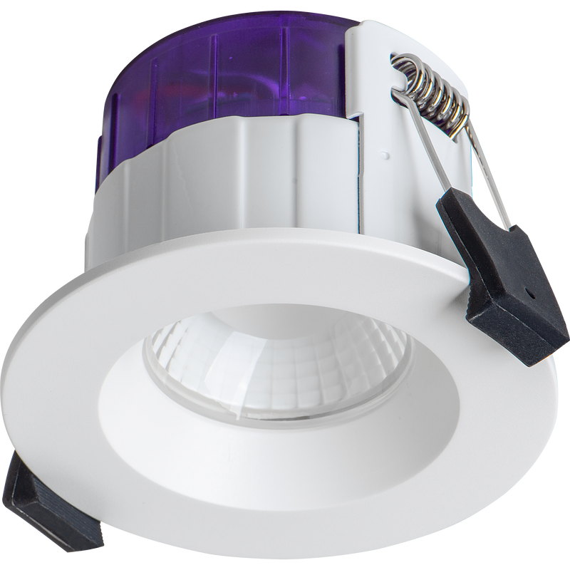 Luceco Ftype Ultra - FType Ultra Fire Rated Downlight 4W/6W 750lm Power Change & 4Colour CCT 2700K, 3000K, 4000K, 6000K Dimmable IP65 White - Regressed