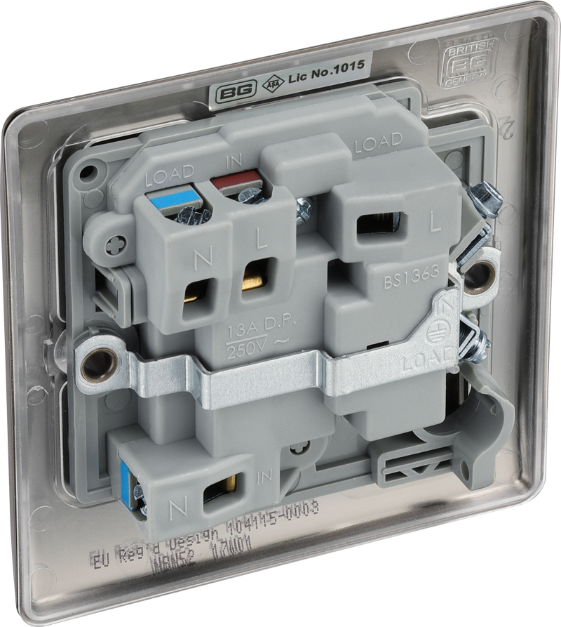 BG Electrical Nexus Metal Black Nickel - Switched and fused with indicator