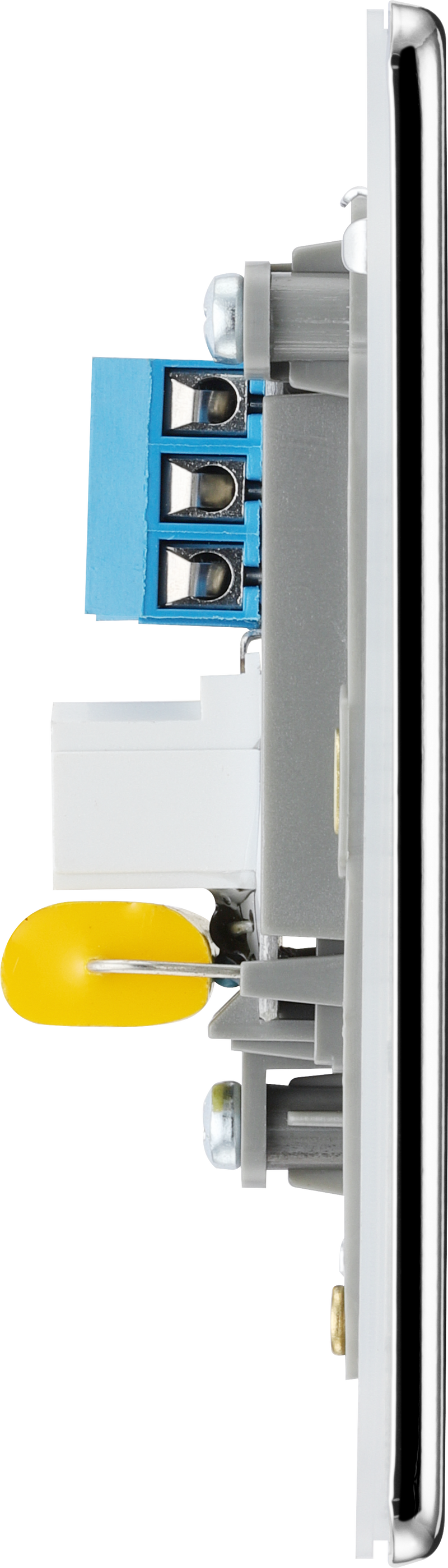 BG Electrical Flatplate Screwless Polished Chrome - Single, telephone socket, master